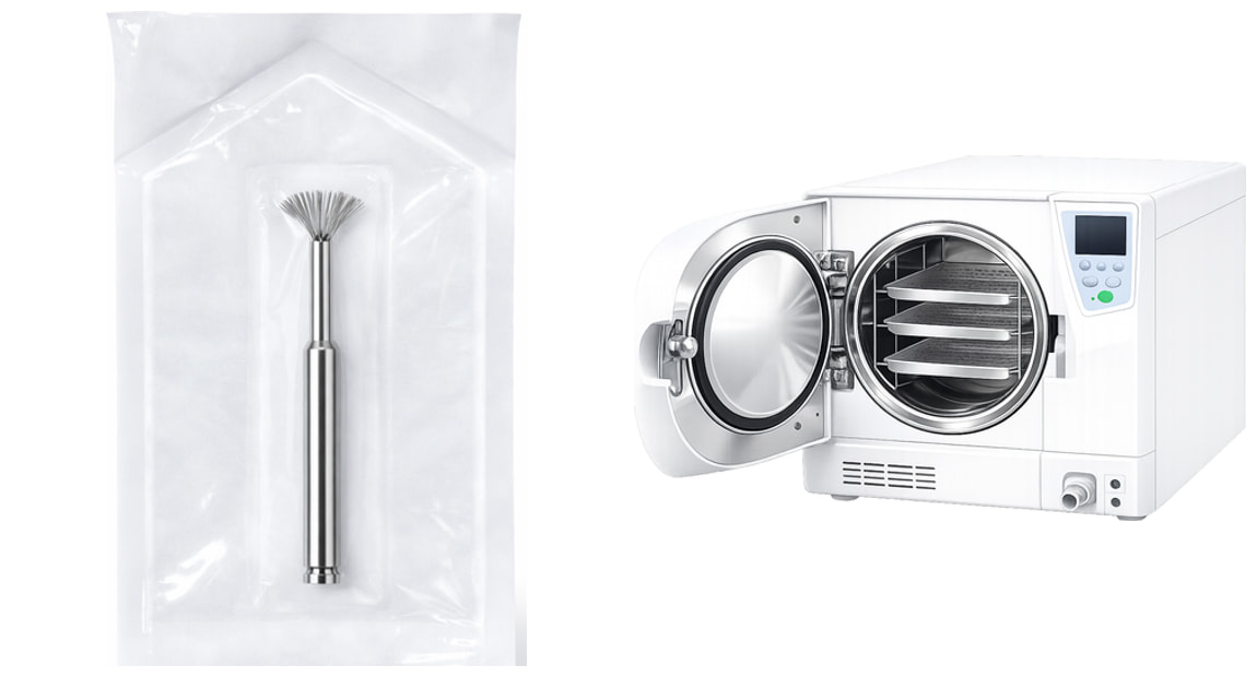 Packing the NiTi Brush into a sterile pouch and autoclaving