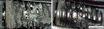 Lab test 19 — failed implant surface before and after debridement with the NiTi Brush